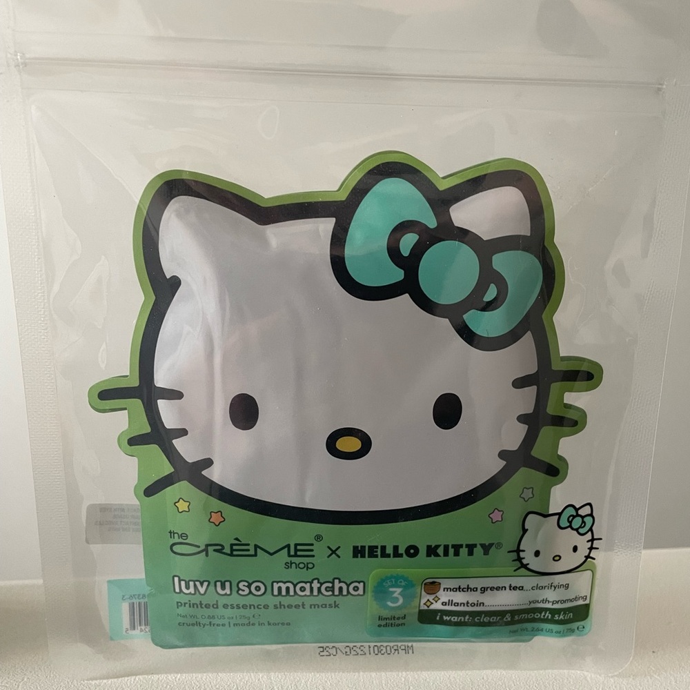 The crème shop x hello kitty matcha masks
